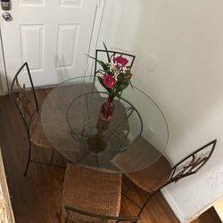 Glass Table and Chair Set 