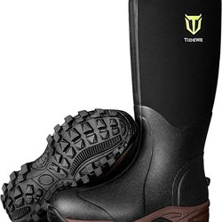 TIDEWE Rubber Neoprene Boots Men And Women, Waterproof Sturdy 6mm Neoprene Boot, Rain Boot Hunting Boot Arctic Outdoor Boot（Black, Brown & Next Camo G