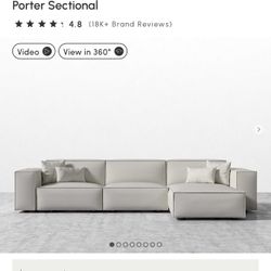 Rove Concepts White Porter Sectional Couch