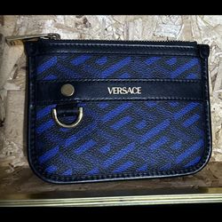 Royal Blue and Black Versace Wallet 