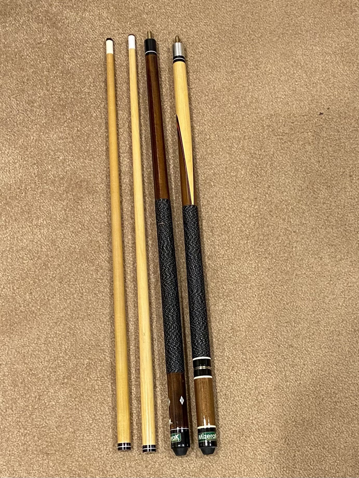 Two Mizerak Pool Cue Sticks