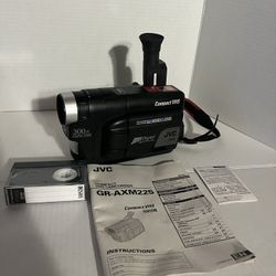 JVC GR-AXM225U Video Camera Compact VHS Camcorder Black UNTESTED 