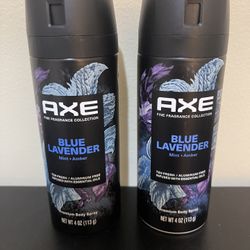 2Pack Axe Fine Fragrance Collection Men's Deodorant Spray, Blue Lavender Aluminum-Free, 4 oz