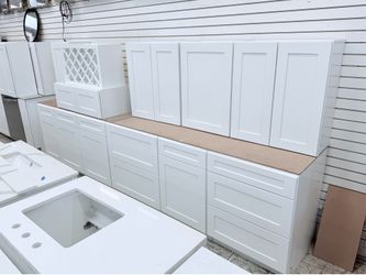 White kitchen cabinets set