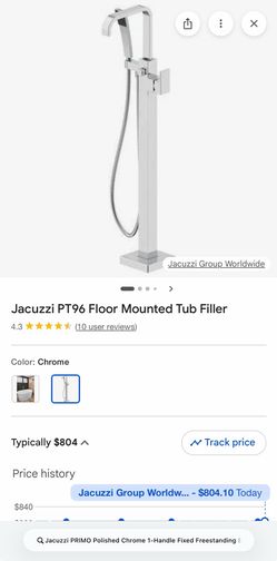 Jacuzzi PRIMO Polished Chrome 1-Handle Fixed Freestanding Bathtub Faucet