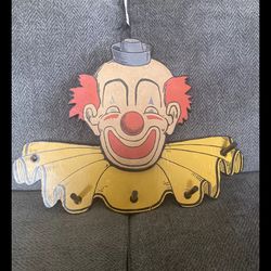 American Folk Art vintage Clown Coat Rack/ring Toss
