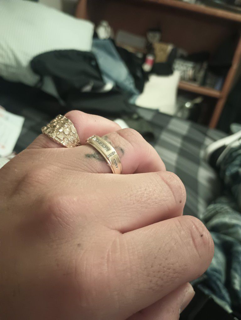 Real 10k Medium Sized Gold Nugget Ring 