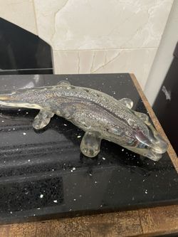 Murano Style Blown Glass Crocodile/ Alligator 12”L