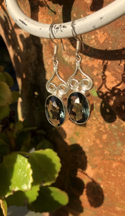 Quartz sterling silver earrings