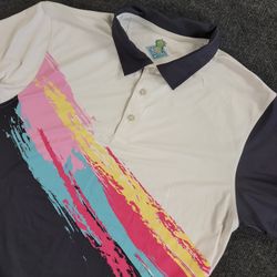Chubbies Shirt Mens Large Black Polo Performance Swirl Short Sleeve Golf