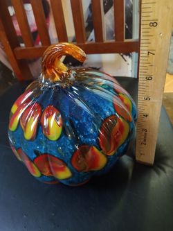 Murano Style Glass Pumpkin