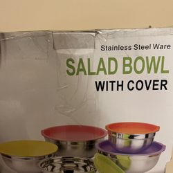 New stainless steel ware salad bowl with cover
