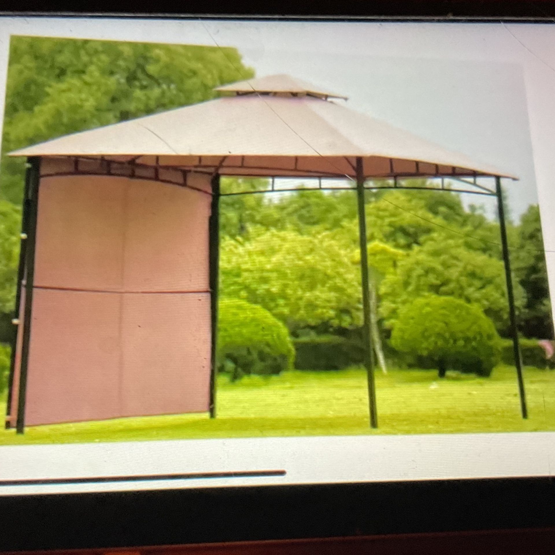Patio Gazeebo With Extendable Awing 9.8 X 9.8 new In Box Paid $220.00