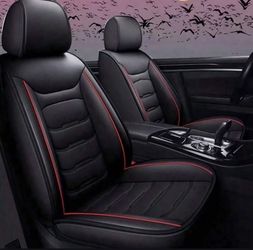 Universal Luxury PU Leather Car Seat Cover Full Set, Comfortable Car 5 Seat Covers Four Seasons For SUV, Sedan, Truck, Airbag Compatible