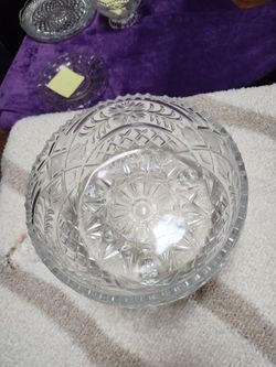 vintage Imperlux lead crystal footed bowl