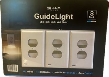 SnapPower GuideLight 2 LED Outlet Cover, 3-pack 1998181 Duplex White