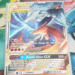 Pokemon TCG 2019 20/214 Rare Reshiram&Charizard  GX Full Art Holo Predict PSA 10