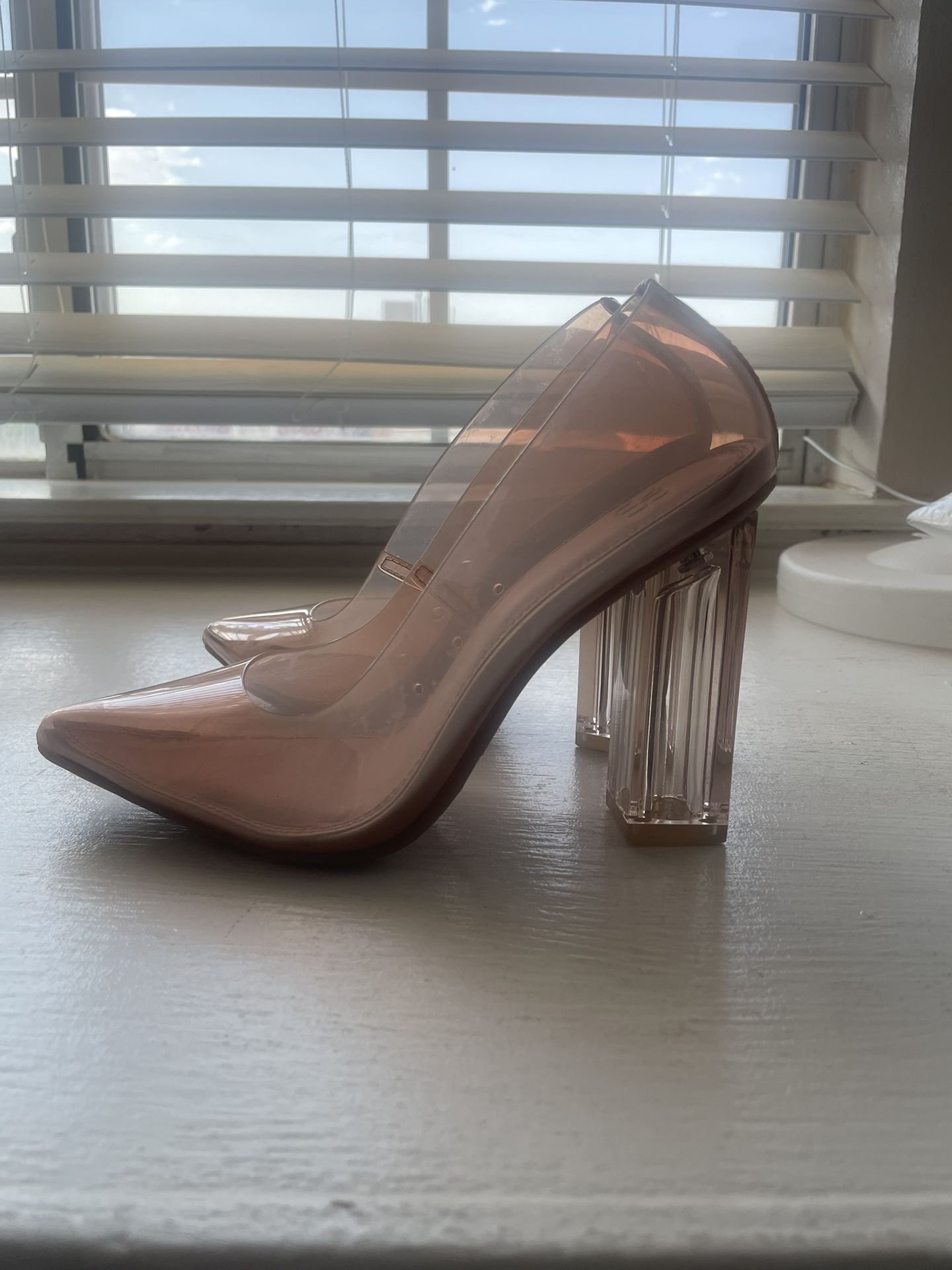 Clear Brown Heels 