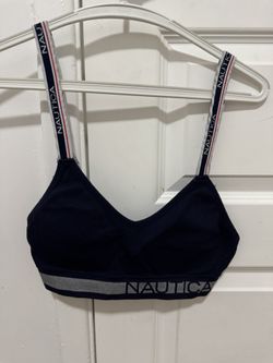 Nautica Navy Blue Sports Bra with Logo Straps