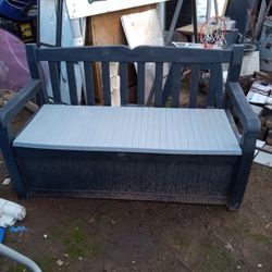 Keter eden 70 gallon storage online bench deck box for patio furniture