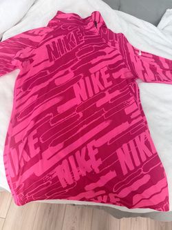 Nike Pink All-Over Print Quarter-Zip Top