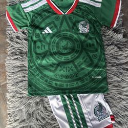 Soccer Mexico kids niños set 4 a 12 años  jersey Mundial green New Jersey  short sleeve long sleeve Women’s size 2025 kids 4 years Alf to 12 years old