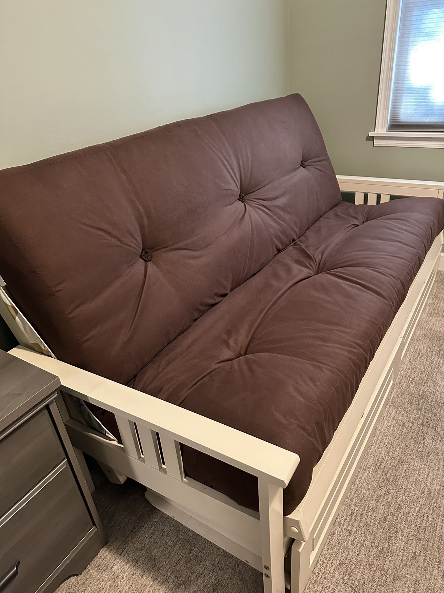 Kodiak Full Futon Antique White With Storage