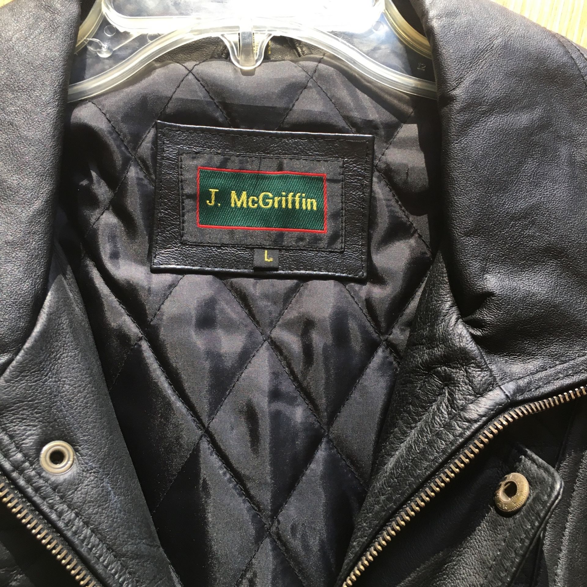 LEATHER MOTORCYCLE JACKET SIZE L Made by McGriffin Brand New