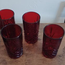 Dublin Ruby Highball Glasses Set