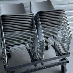 Heavy duty Chair stainless legs, plastic seat 18" L X 18" W X 31"
H - Seat height 17" 


$10 EACH