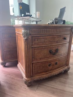 FREE! 2 BeautifulBombay Vintage  Dresser Bedroom Cabinet Night Stand Drawer Chests (Missing Hardware / Scratched Tops)