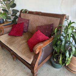 Set Of Wood Sofa And Chair