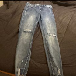 Dark wash ripped jeans