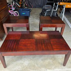 Cherrywood 3 pc Matching Coffee Table + Side Tables