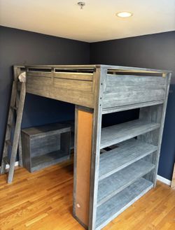 Pottery Barn Loft Bed With Desk & Book Shelf (FULL) 