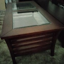 Mission Glass Top Coffee Table