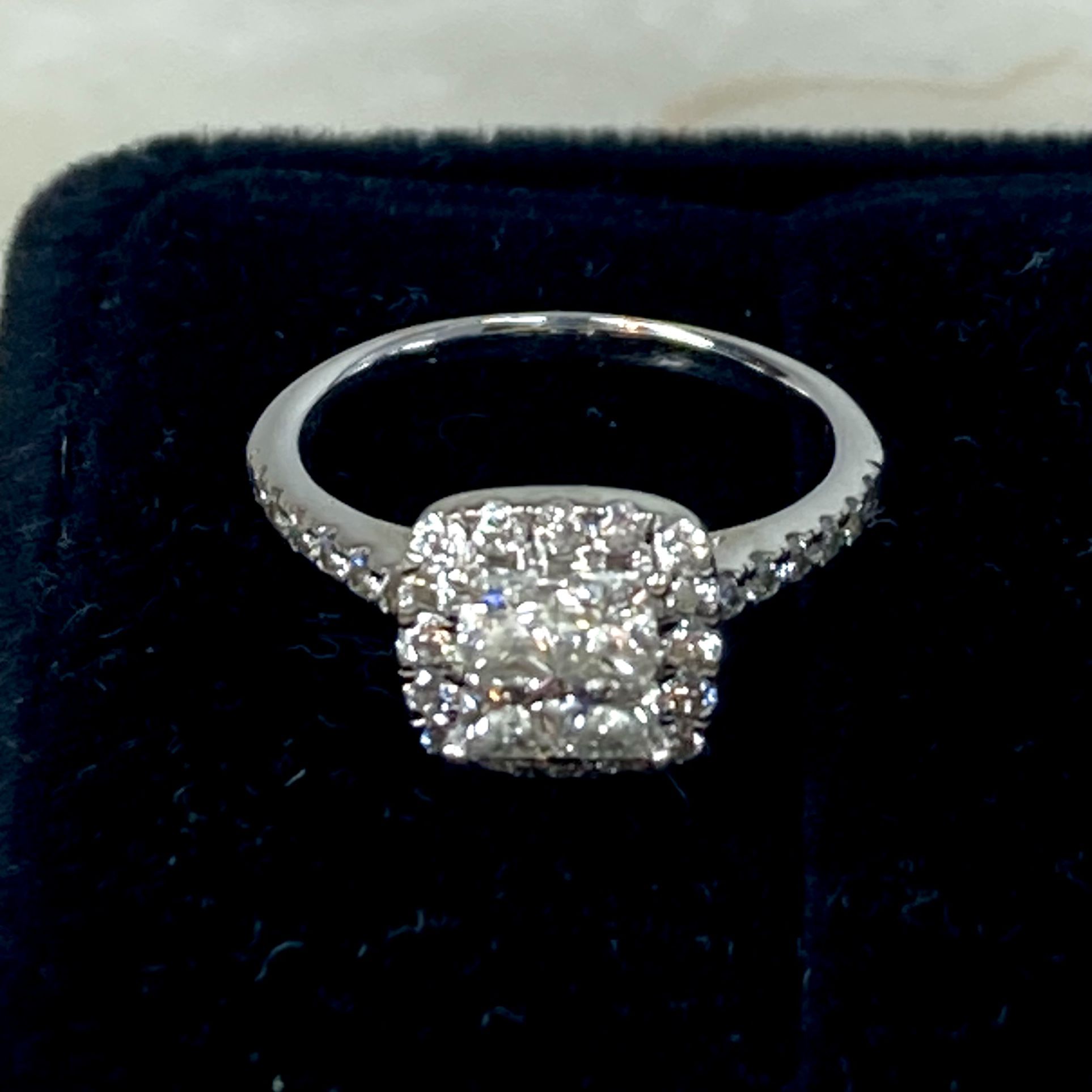 Kay Jewelers Diamond Engaged Ring 1 Ct Tw Princess-Cut 14K White Gold Size 5.5