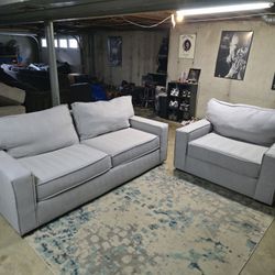 Gray Sofa and an Oversized Chair