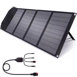 Upgraded 100WFoldable Solar Panel with Kickstand, Parallel Supported, ETFE Technology, USB-C, Portable Solar Panel Compatible with Jackery/Flashfish/