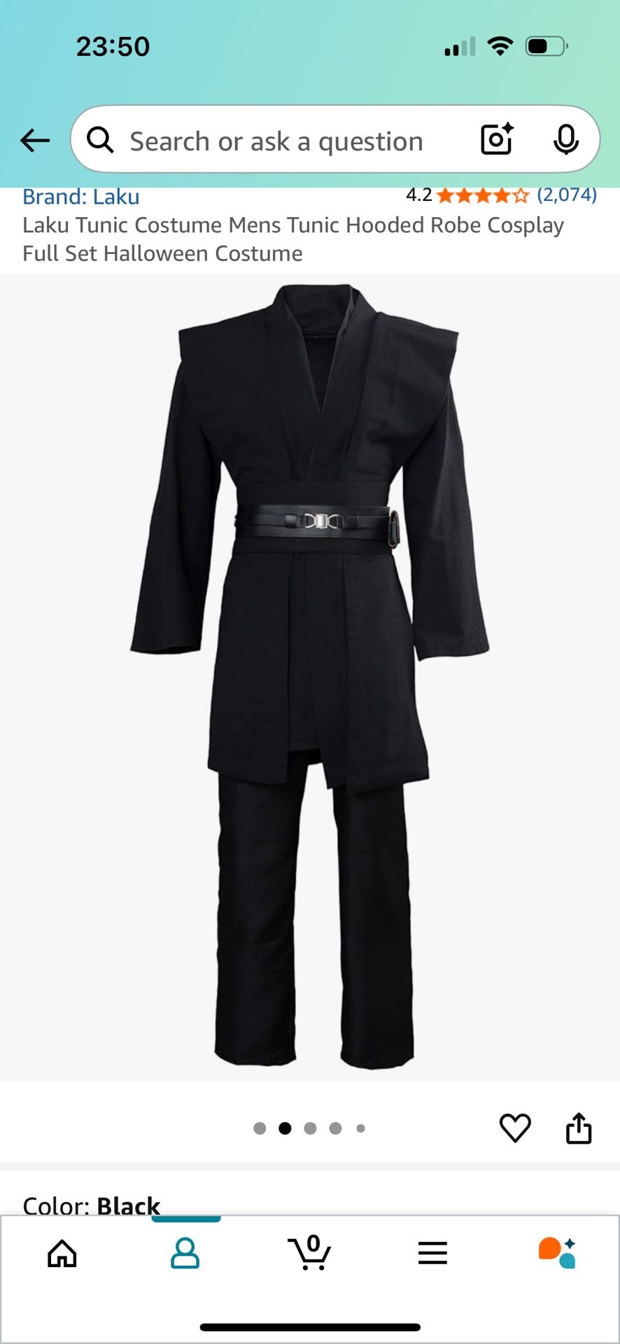 Black Star Wars Jedi Costume (Anakin)