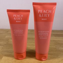 NEW Peach & Lily KP Bump Boss Smoothing Body Lotion & Body Scrub (6 & 8.11 oz)!