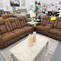 New Power Recliner Sofa And Love Seat For $45 Downpayment