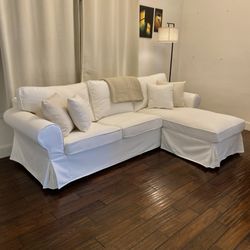 Delivery - Reupholstered White EKTORP Sectional Sofa