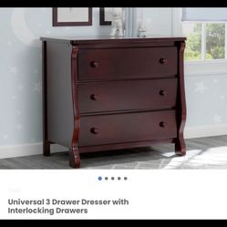 Dresser/ 3 Drawer Dresser/ Nursery/ Baby/ Furniture/ Closet/ Clothes/ Tv Stand/ New