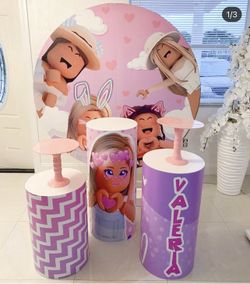 Roblox Girl Birthday Decoration Party Custom Backdrop 
