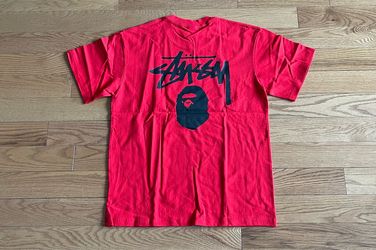 Red Stussy x Bape tee
