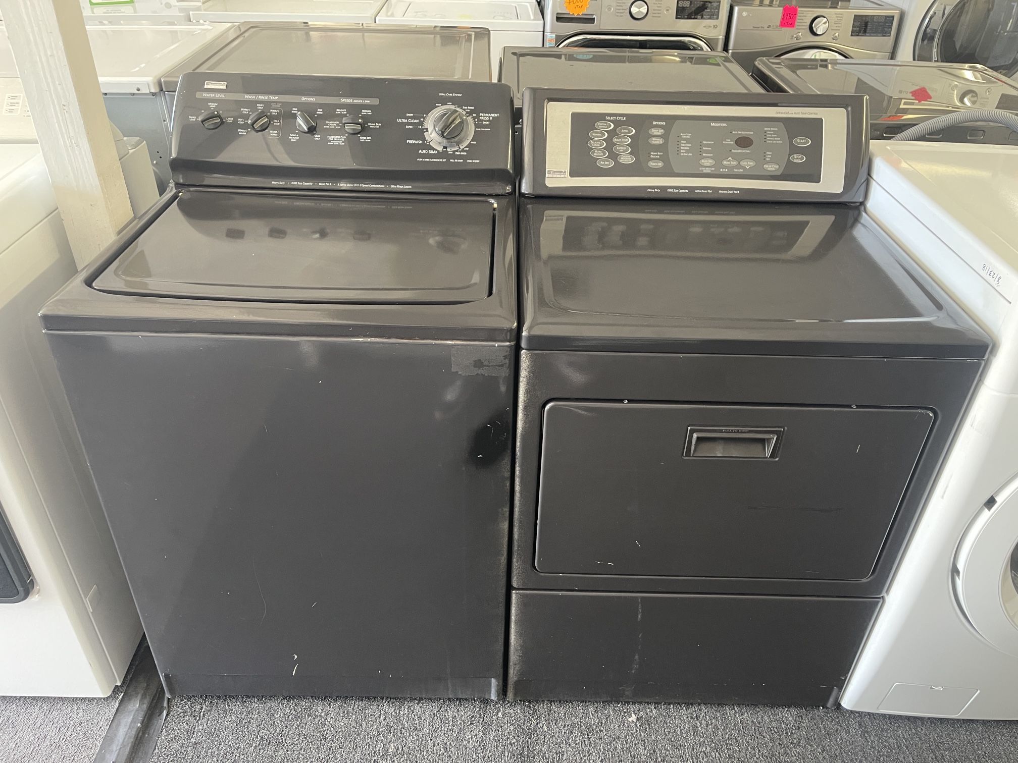 Kenmore elite diamond gray washer, gas dryer set