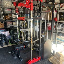 Smith Machine 200 | Adjustable Bench | 245lb Cast Iron Olympic Weights | 7ft Olympic Bar | Fitness | Gym Equipment | FREE DELIVERY 🚚 