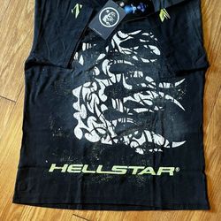 Black And Green Hellstar T-Shirt Size Medium