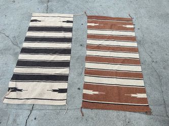 Pair of Navajo-Style Striped Wool Rugs